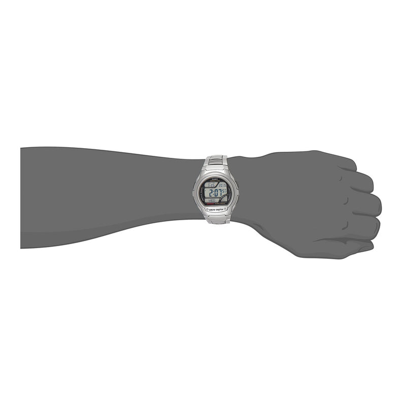 Casio WV58A-1AVCR Waveceptor, reloj digital de acero inoxidable con banda de resina negra para hombre, resistente al agua
