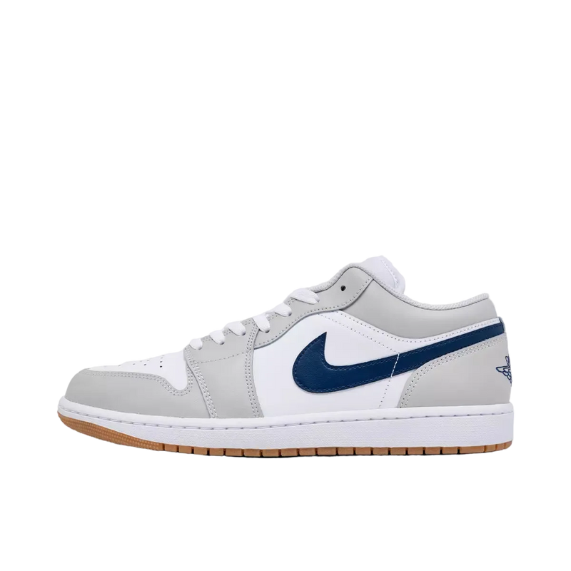 Air Jordan Retro 1 Low Casual Shoes Men's White/Neutral Gre