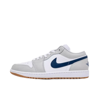 Air Jordan Retro 1 Low Casual Shoes Men's White/Neutral Gre