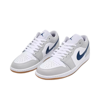 Air Jordan Retro 1 Low Casual Shoes Men's White/Neutral Gre