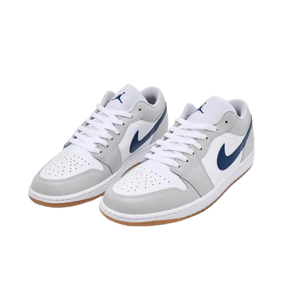 Air Jordan Retro 1 Low Casual Shoes Men's White/Neutral Gre