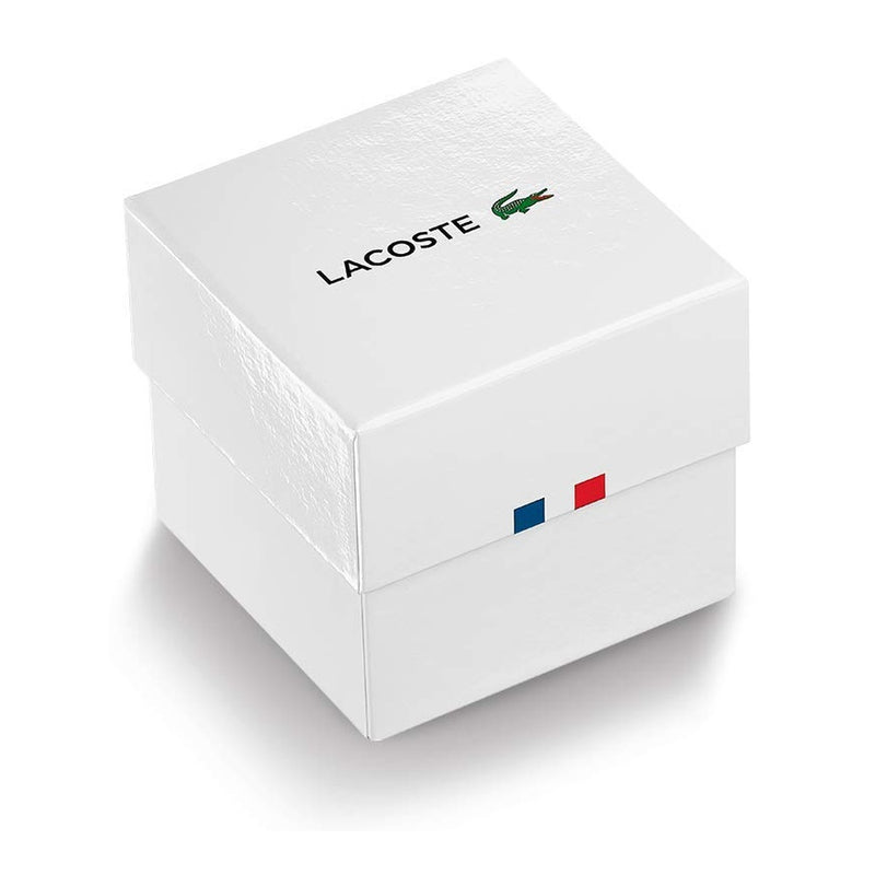 Lacoste Reloj 12.12 de silicona blanco para hombre con movimiento de cuarzo y cristal resistente a arañazos
