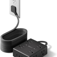 SUPERDANNY Extension Cord,Flat Plug Surge Protector Power Strip,25Ft