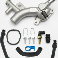 Aluminum Engine Coolant Housing Water Outlet Kit with Inlet Hose and Oil Cooler Hose Compatible with 2011-2021 Chevy Cruze Sonic Trax, Buick Encore 1.4L Replaces 25193922, 902-846, 13251447, 55596898