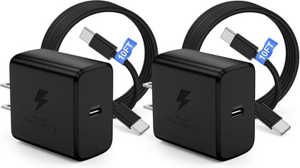 60W USB C Charger Block, Super Fast Charger Android 10ft C to C Cable Cord Long, Type C Laptop Charging Power Adapter for MacBook Pro/Samsung Galaxy S26 S25 S24 S23 S22 S21 Ultra/Plus/iPhone 17 16 15