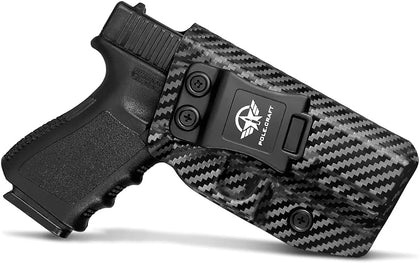 POLE.CRAFT Carbon Fiber IWB Kydex Holster Fits: Glock 19 19X 25 44 45 (Gen 1 2 3 4 5) & Glock 23 32 (Gen 3 4) - Inside Waistband Carry - for G19 G19x G23 G25 G32 G44 G45 Holster
