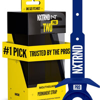 Nxtrnd Two Pro Football Mouth Guard, Permanent Strap, Fits Adult & Youth (Navy Blue)