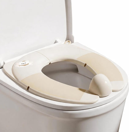 Portable Folding Travel Potty Training Seat for Toddler & Kid, Foldable Toddlers Toilet Seat, Fits Round & Oval Toilets, Non-Slip Silicone Pads, Includes Free Travel Bag (Yellow Dog)