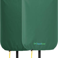 SoundCover Professional Grade 600D Protective Cover for Stand Mounted 12" PA/DJ Powered Speaker - Green - Includes a 420D Storage Bag and reinforced yellow Paracord 700 draw cord