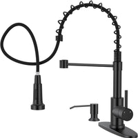 Arofa Kitchen Faucet with Pull Down Sprayer, Brushed Nickel Kitchen Sink Faucet 1-3 Hole Single Handle High Arc Stainless Steel Commercial Modern Kitchen Faucets for RV/Laundry/Outdoor/Bathroom Sink
