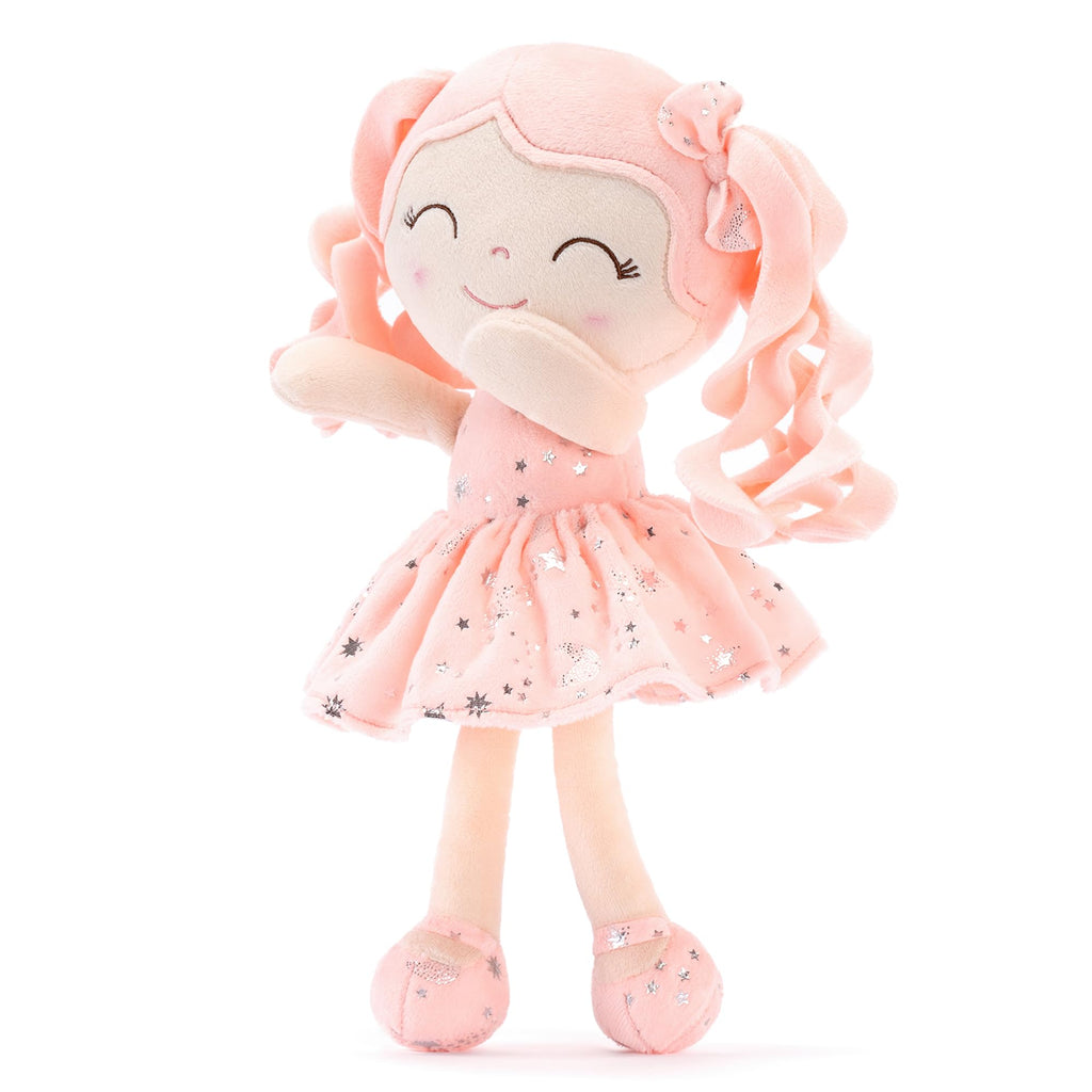 Gloveleya Soft Plush Baby Doll - First Baby Doll, Coral Pink Dress, Gift, 12inches