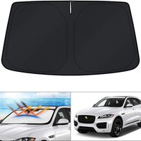 KUST Windshield Sun Shade for Jaguar F-Pace 2016-2024 2025 2026 F Pace Accessories Custom Fit Sunshade Foldable Window Sun Visor Protector Blocks UV Rays Keep Car Cooler