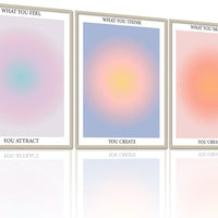 NCYEL 3 Colorful Abstract Posters Room Aesthetic Reiki Gradient Spiritual Affirmation Canvas Wall Art Positive Energy Inspirational Wall Art Bathroom Living Room Apartment Office Girls Room 16x24inx3 Unframed