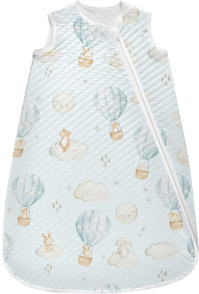 Hot Air Balloon Rabbits Mouse Baby Wearable Blanket,Zipper Swaddle Transition Sleeping Bag for Infant,Baby Sleep Suit for Newborn Toddler,Bsby Sleep Sack for 6-12M