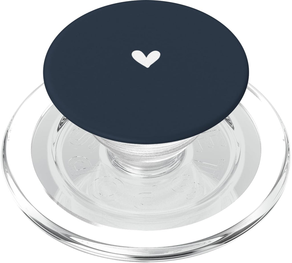 Navy Blue - Simple Cute Elegant Hand Drawn Heart PopSockets PopGrip for MagSafe
