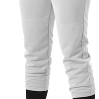 Athletic Fastpitch Softball Pants for Women. Low Rise Double Knit White Softball Pants with Belt Loop (Style 605PBW) XX-Large