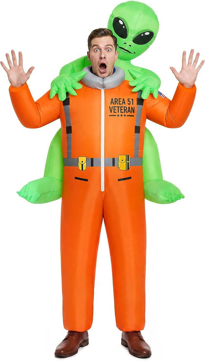 Visita la tienda COOLWUFAN Disfraz inflable de alienígena COOLWUFAN con 2 ventiladores, disfraces inflables para adultos