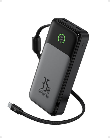 MOVE SPEED 35W Portable Charger, 20000mAh Power Bank,Built in USB-C Cables