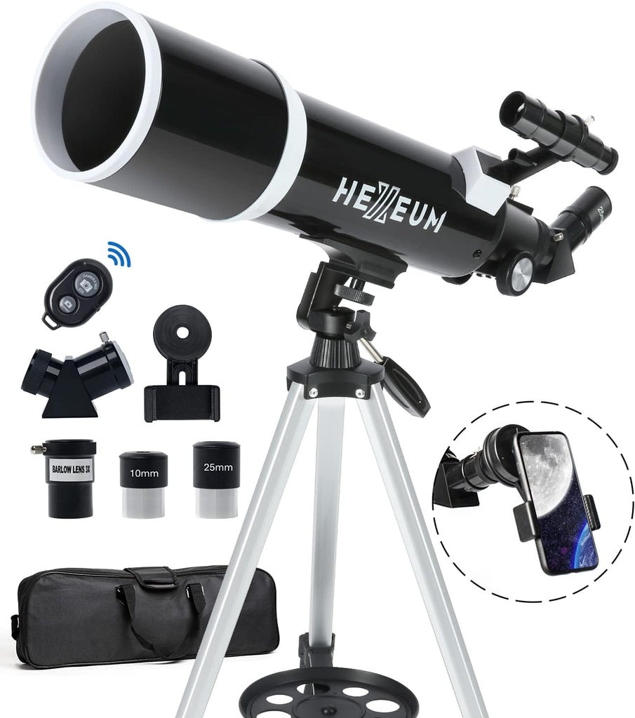 Koolpte Telescope for Adults & Beginner Astronomers - 80mm Aperture 600mm Fully Multi-Coated High Transmission Coatings