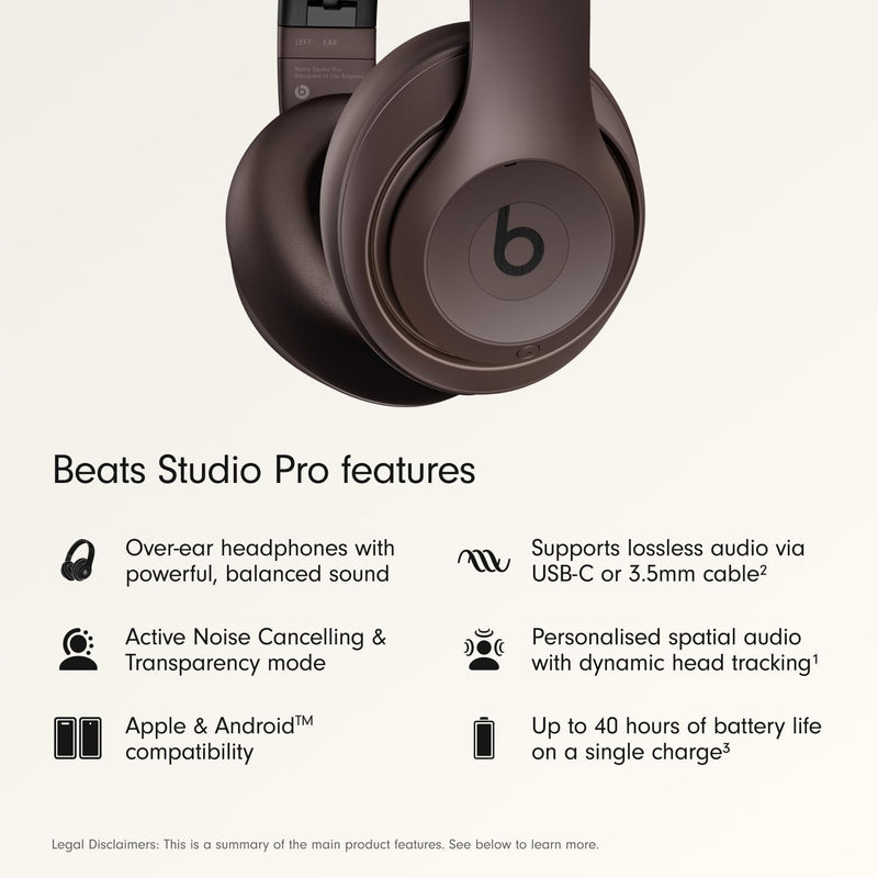 Beats Studio Pro - Marrón intenso — Audífonos over-ear premium con ANC, hasta 40h