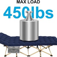 ARAER Camping Cot, 450LBS(Max Load), Portable Folding Outdoor Bed with Carry Bag