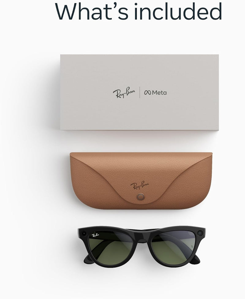 Ray-Ban Meta (Gen 2) Skyler - Shiny Black / Green — Gafas inteligentes IA, cámara 12MP