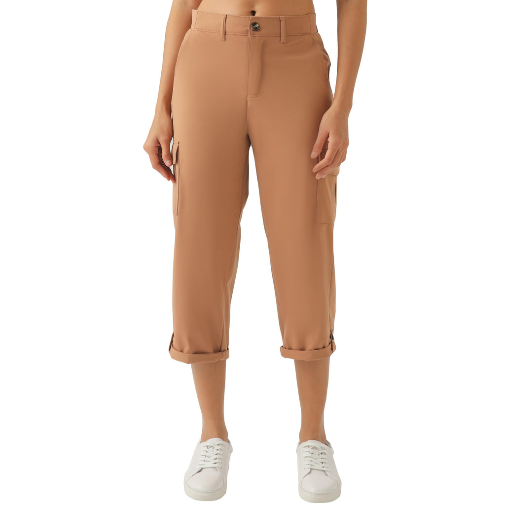 XINGPAOZHE Women's Lightweight Hiking Capri Cargo Pants(Mocha,XXXL)