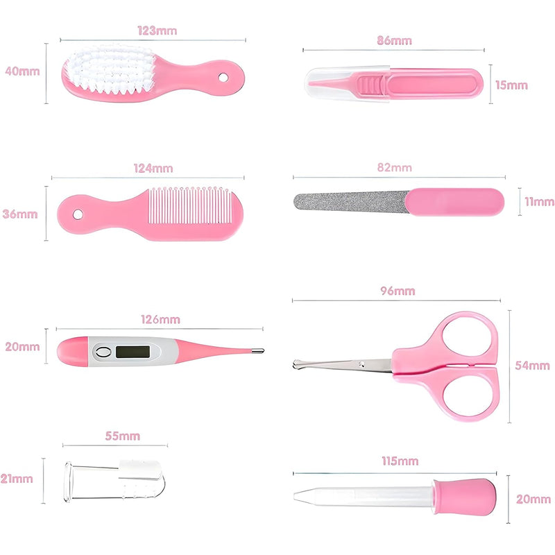Kit de Cuidado e Higiene para Bebé 8 Piezas Rosado