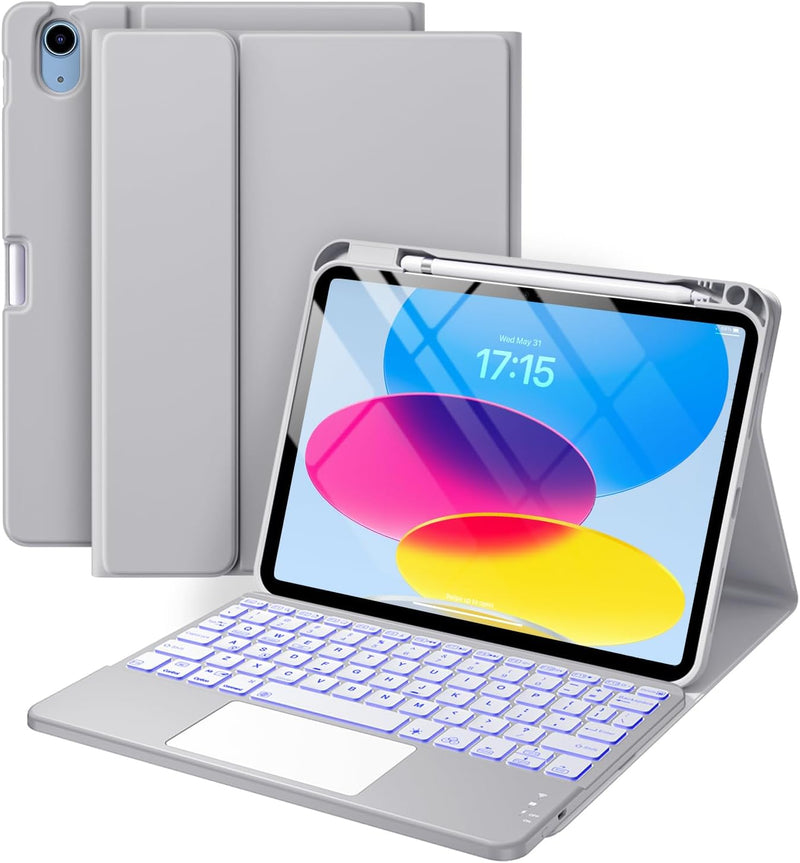 Funda con Teclado Harvopu para iPad 11" (A16) / iPad 10.ª Gen - Morado