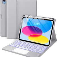 Funda con Teclado Harvopu para iPad 11" (A16) / iPad 10.ª Gen - Blanco