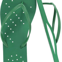 STQ Mens Flip Flops Quick Dry Shower Shoes with Drain Holes Green Size 8