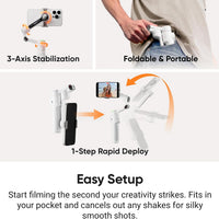 Insta360 Flow 2 Pro - Summit White — Estabilizador gimbal para celular con IA