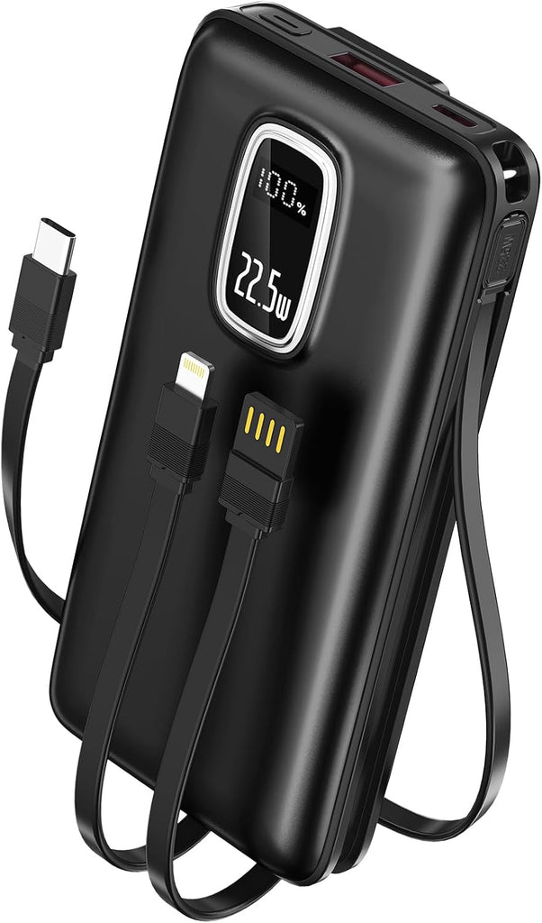 DXUN Portable Charger Power Bank - 45800mAh Fast Charging Portable Phone Charger with Built in Cables,External Battery Pack USB C Out/Input,Perfect for Camping/Hiking/Outdoor
