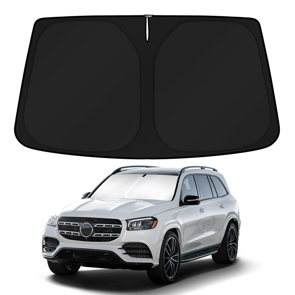 KUST Windshield Sun Shade for 2020-2025 2026 Mercedes-Benz GLS-Class SUV Accessories Custom Fit Sunshade Sun Visor Protector Foldable Blocks UV Rays Keep Car Cooler