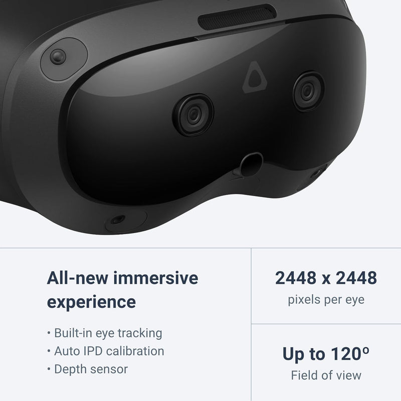 HTC Vive Focus Vision - Visor de Realidad Mixta y PC VR (con controles)