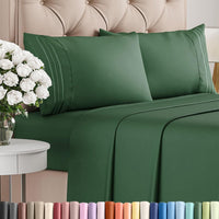 King Size 4 Piece Sheet Set - Breathable & Cooling Sheets - Emerald Green
