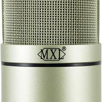 MXL 990 Condenser Microphone for Podcasting, Singing, Home Studio Recording, Gaming & Streaming | Detailed Sound | XLR | Large Diaphragm (Champagne)