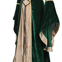 Lehauya Womens Renaissance Costume Dress Medieval Velvet Lace Up Faire Gown