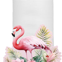 Shimeyao Pink Flamingo Metal Paper Towel Holder Farmhouse Tropical Flamingo Flower Kitchen Decor Accessories Large Metal Towel Holder Stand for Kitchen Bathroom Home