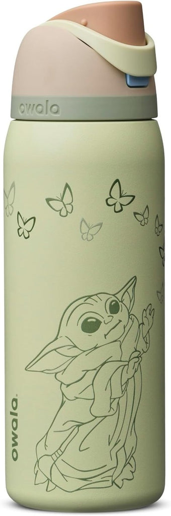 Owala Star Wars FreeSip Insulated Stainless Steel Water Bottle with Straw for Sports, Travel, and School BPA-Free Sports Water Bottle, 32 oz, GroGu