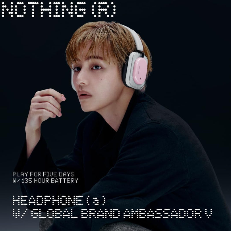 Nothing Headphone (a) 2026 New, Adaptive Active Noise Cancelling Headphones, Wireless Over Ear Bluetooth 5.4 ANC Headset with LDAC Hi-Res, 5 HD Mics Ultra Bass via APP, 135 Hours Playtime, White