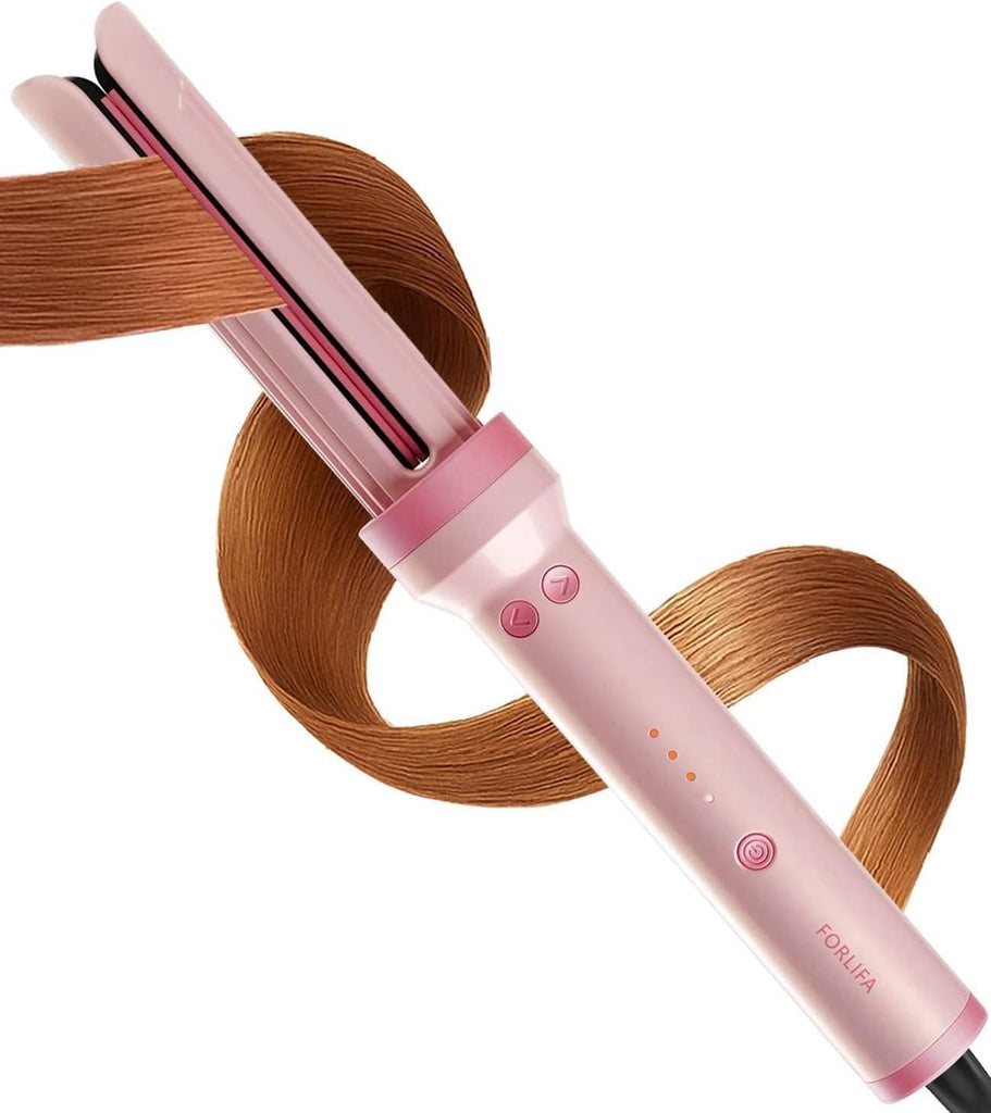 FORLIFA Automatic Curling Iron 1 inch, Rotating Curling Iron with Cool Airflow Styler, Pro Hypercurve 3 in 1 Automatic Hair Curler Beach Waves Curling Wand Anti-Scald, 1.1 Billion Ionic, Dual Voltage