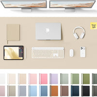 YSAGi Leather Desk Pad Protector, Office Desk Mat, Large Mouse Pad, Non-Slip PU Leather Desk Blotter, Laptop Desk Pad, Waterproof Desk Writing Pad for Office and Home (Eggshell, 55" x 24")