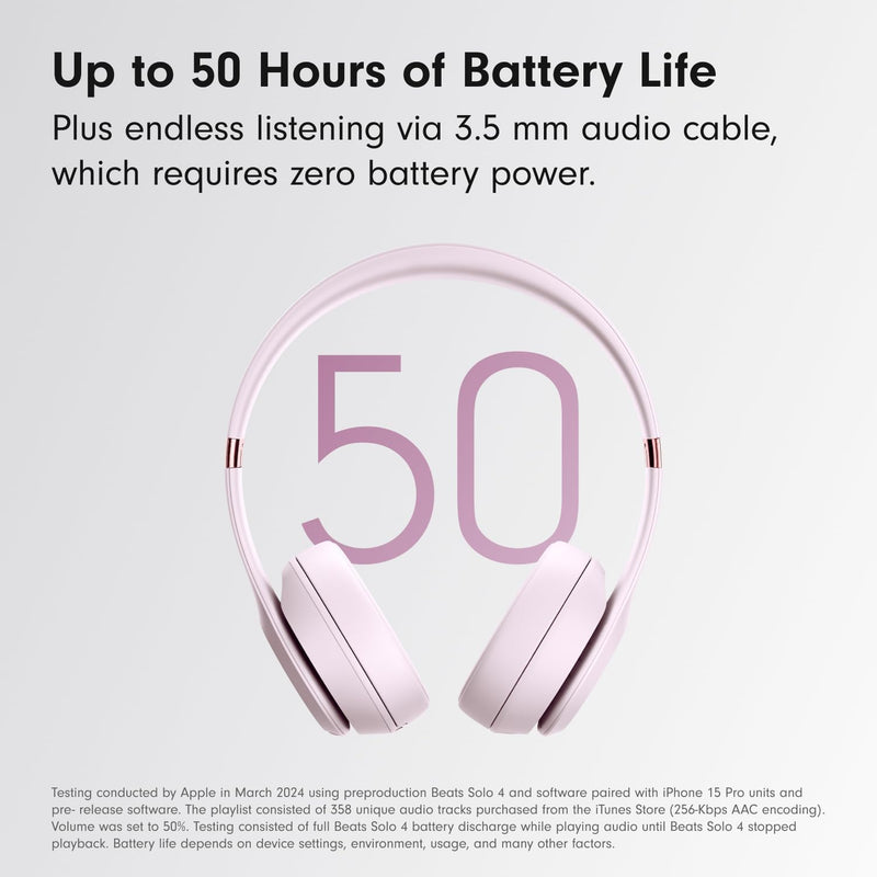 Beats Solo 4 - Nube rosada — Audífonos inalámbricos Bluetooth on-ear, hasta 50h