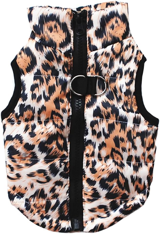 MaruPet Winter Dog Vest for Cold Weather - Windproof & Waterproof Jacket for Small/Medium Dogs (Not Suitable for Big Dogs) - Leapord XS