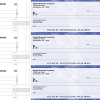ABC Manual Checks for Business 3 on a Page with Stub Voucher, Blue Checks (100 Checks)