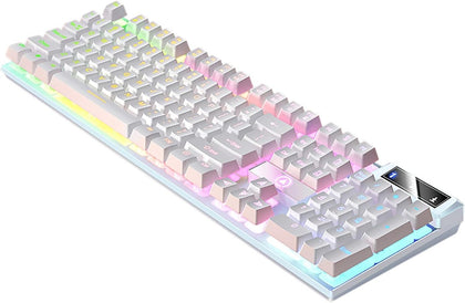 Lovskoo Wired Floating Mechanical RGB Backlit Gaming Keyboard