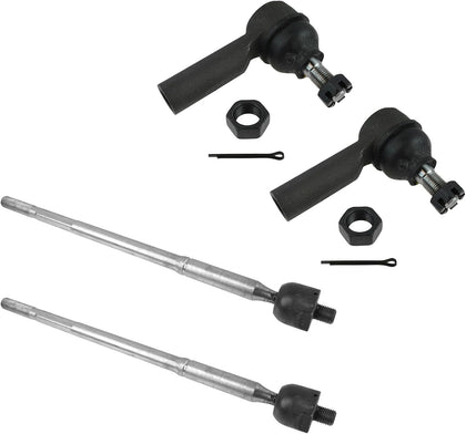 TRQ Inner and Outer Driver and Passenger Side Tie Rod Set 4 Piece