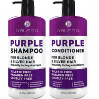 Purple Shampoo and Conditioner Set for Platinum Blonde, Silver, Light, Bleached and Grey Hair - Sulfate and Paraben Free Professional Salon Grade Toner (2 x 16 fl oz) – for Women and Men