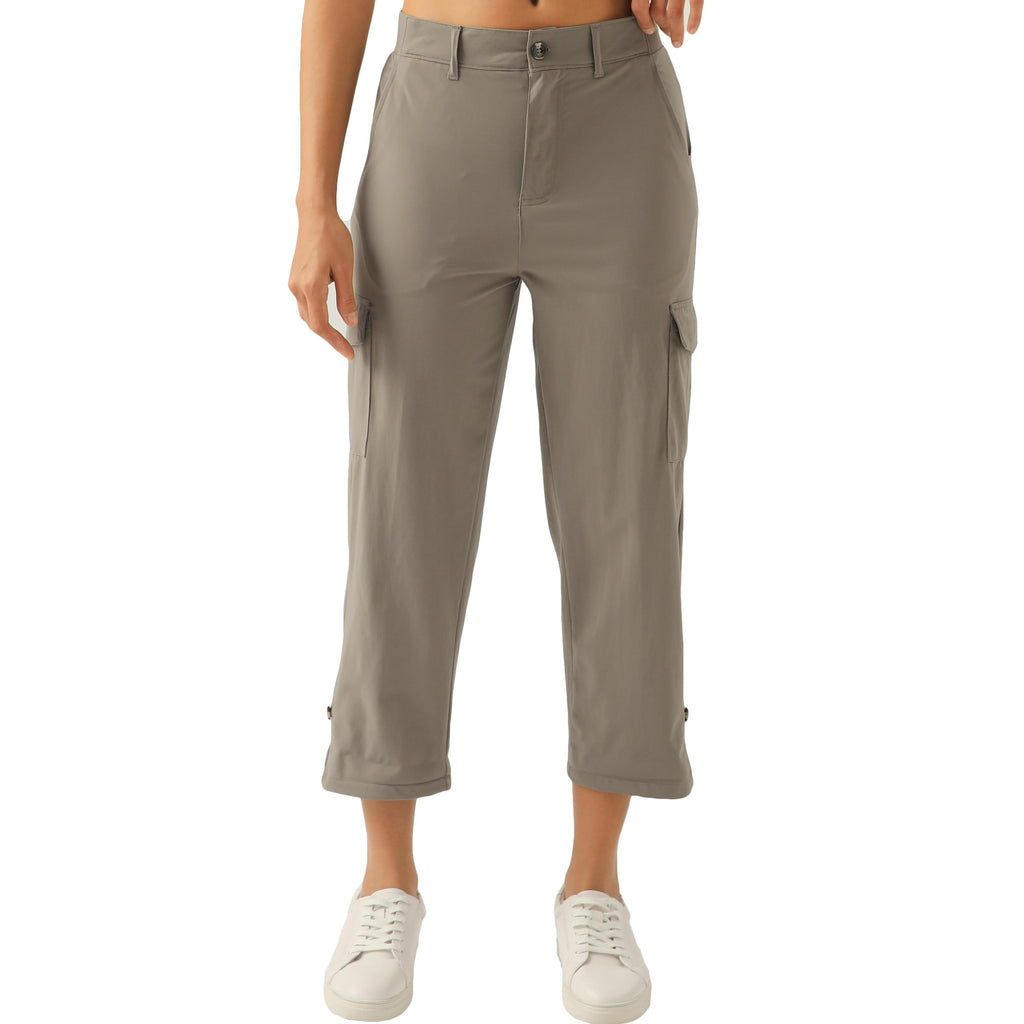 XINGPAOZHE Women's Lightweight Hiking Capri Cargo Pants(Dark Khaki,XXL)